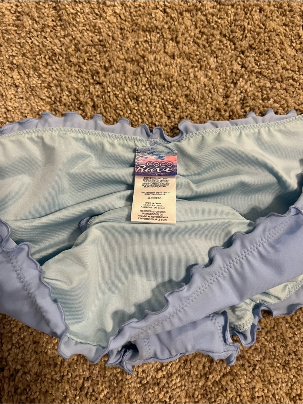 Coco Rave Light Blue Ruffle Bikini Bottom - Picture 4 of 6